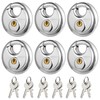 Travate Keyed Alike Disc Padlock, 6PCS Stainless Steel Discus Lock