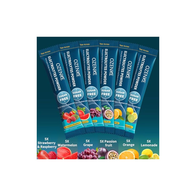 OZENKE Electrolyte Powder Packets - Sugar-Free Hydration Mix