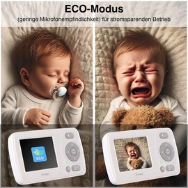 7links Babyphone Baby-Monitor: HD-Video-Babyphone mit 2,4"-LCD-Display, IR-Nachtsicht, 300 m (Überwachungskamera, mit Nachtsichtkamera)