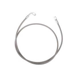 Partuto AN3 Braided Steel Turbo Oil Feed Line 90 Degree to Straight Hose End, 48" Remote Turbocharger Oil Drain Return Line for Car Durable Stainless Steel PTFE Silver Tone Replacement