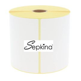 Sepkina 475 Thermal Labels 101.6 x 152.4 mm Zebra Compatible Shipping Labels - on 1 Roll DHL DPD Fedex GLS Hermes UPS White (101.6 x 152.4 mm)