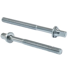 Piutouyar 12 Pcs Drum Tight Screw Tension Rods, M5 x 60 mm Stainless Steel Drum Kit Screw Set Hardware Instrument Replacement Accessory