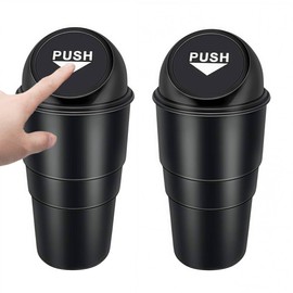 ZGOGOZ 2 PCS Bote de Basura para Automviles con tapa, Cubos Basura de Mini para Coche, Porttil Cubo de Basura, Soporte para caja de auto, Mantn tu... 