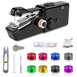 Handheld Sewing Machine, Mini Pet Clothes Sewing, Portable Hand Sewing Machine for Beginners, Home & Travel Quick Repairs Electric Hand Held Sewing Device (Black)