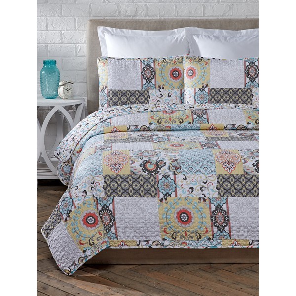 Cozy Line Home Fashions Size 3 Piece Moorea Cotton Quilt