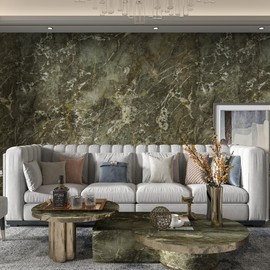 31.5"x354" Extra Wide Marble Contact Paper for Countertops Dark Green Marble Wallpaper Peel Stick Countertops for Kitchen Glossy Waterproof Adhesive Marble Vinyl Wrap Counter Top Covers for Bathroom