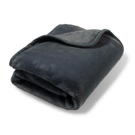 ASO KT-G312-cg Throw Approx. 53.1 x 31.5 inches (135 x 80 cm), 3-Way, Washable, Thick, Snap Button Blanket, Large, Men's, Women's, Fluffy, Warm, Charcoal Gray