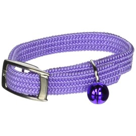 OmniPet Kool Kat Elastic Cat Safety Collar with Bell, Lavender, 8"