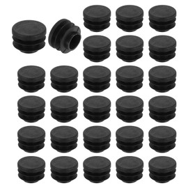 sourcing map 48 Pcs Round Plastic Plug, Black Tubing End Cap Plugs, 16mm(0.63 Inch) Furniture Leg Pipe Insert, Glide Protection for Chair, Sofa, Table, Shelf