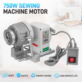 Servo Motor Sewing Machine,Brushless Servo Motor with Controller and Foot Switch, Adjustable Speed 200RPM to 6000RPM, Run CW and CCW, 750W， AC110V, 3/4HP, Low Noise