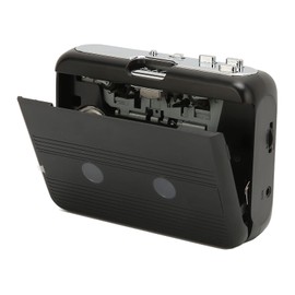 Bluetooth Cassette Player, Portable Walkman Stereo FM Music Cassette Player, Bluetooth Output to Headphone/Speaker Cassette Player with 3.5mm Headphone Jack (Black)