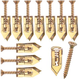 YALOJE 20PCS Self-Drilling Anchors, Metal Drywall Anchors Screws Kits Heavy Duty, Zinc Plated Anchors for TV, Cabinets, No Drill or Holes (10pcs 0.47 x 1.1 in Steel Anchors, 10pcs Zinc Screws)