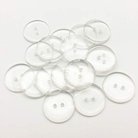 Yiasangly 20mm Clear Transparent Resin Round Buttons, DIY Sewing Garment Accessories, Appliques Button Embellishments for Scrapbooking, DIY Craft - 100 Pieces