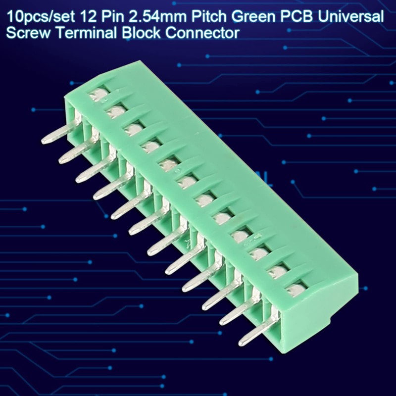 PCB Screw Terminal Connector, 12 Pin 2.54 mm Pitch Screw