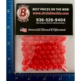 Fishing Beads - 4mm, 6mm, 8mm - USA Made - 100-1000 Pack - Hard Plastic - Saltwater & Freshwater Compatible
