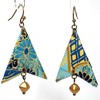 Navy Denim Light Blue Paper Origami Arrowhead and Glass Bead