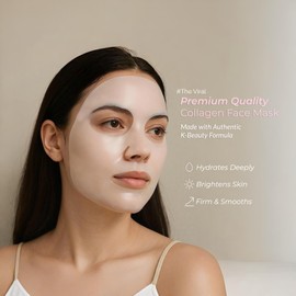 Bio Collagen Face Mask – Deep Hydrating & Moisturizing Overnight Facial Mask for Anti Wrinkles, Firming, Pore Minimizing, Skin Repair & Glow – Pack of 4 Korean Sheet Masks with Hyaluronic Acid.