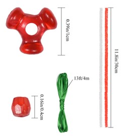 Christmas Beaded Ornaments Kit 1500 Pcs PlasticTri Beads with 200 Pcs Pony Beads 50 Pcs Chenille Stems 72.2ft Green Ribbons for Xmas Christmas Hanging Decoration