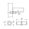 Shelf Supports Plug in Steel PEGS PINS 5 mm Hole