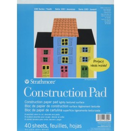 Strathmore (27-309 100 Series Youth Construction Paper Pad, 9"x12" Tape Bound, 40 Sheets