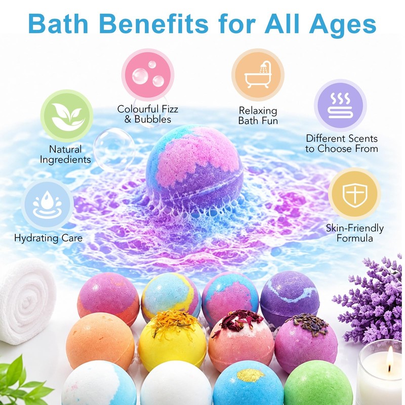 Ocean Theme Bath Bomb Set with Hidden Sea Creature Charms,