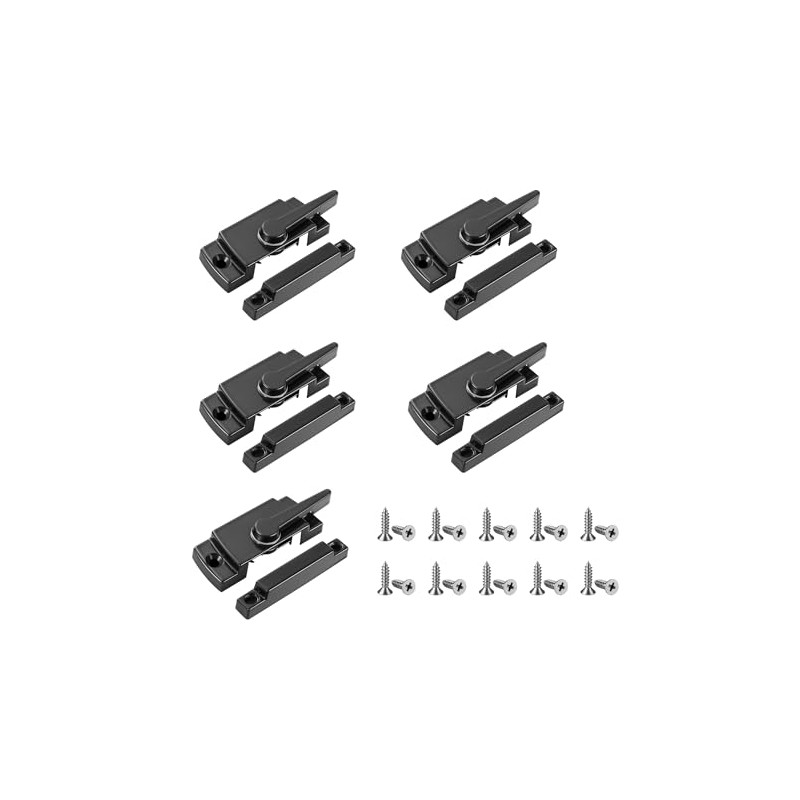 5 Pack White Diecast Window Sash Locks with Keeper, Cam