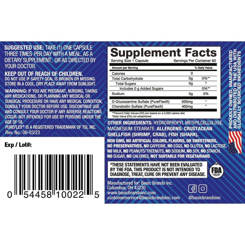 Basic Brands - MOVE Pureflex Glucosamine Chondroitin - Joint Support