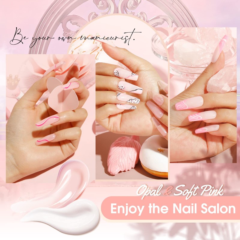 ROSALIND Poly Nail Gel 2 Farben WeiÃ Pink Gel mit