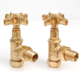 Westminster Traditional Manual Cross-Head Radiator and Towel Rail Valves (Un-Lacquered Brass)