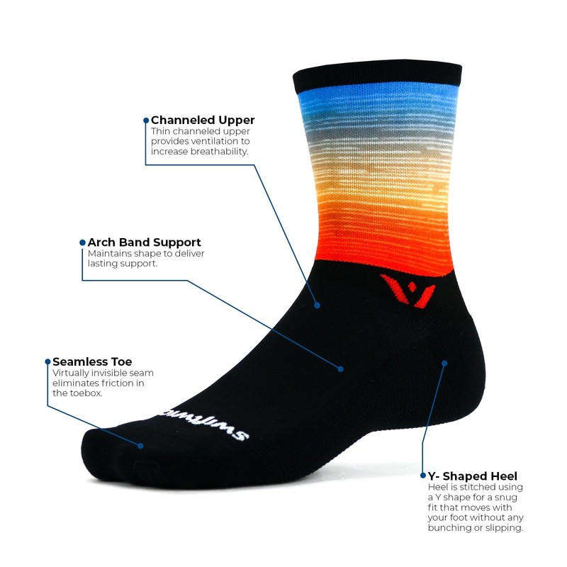 Swiftwick- VISION SIX Impression, Parks Edition, Running and Cycling Socks
