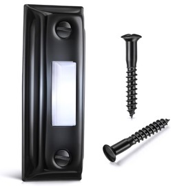 Dreyoo Metal Doorbell Push Button, Heavy Duty Metal Door Bell Wired Button LED Lighted Wall Mounted Door Bell Push Buttons for Home Universal Garage Opener Switch Property in Copyright(Black)