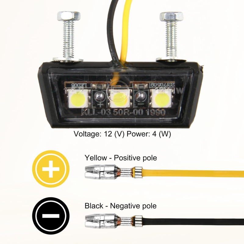 2 Pack LED Universal 12V Waterproof Motorcycle License Plate Light