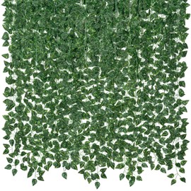 CQURE 96 Pack 672Ft Artificial Ivy Garland, Fake Vines UV Resistant Greenery Leaves Fake Plants Hanging Aesthetic Vines for Home Bedroom Party Garden Wall Room Decor