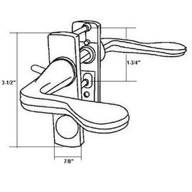 Screen and Storm Door Latch, Non-Keyed, Surface Mount, for Inswinging Doors, Aluminum