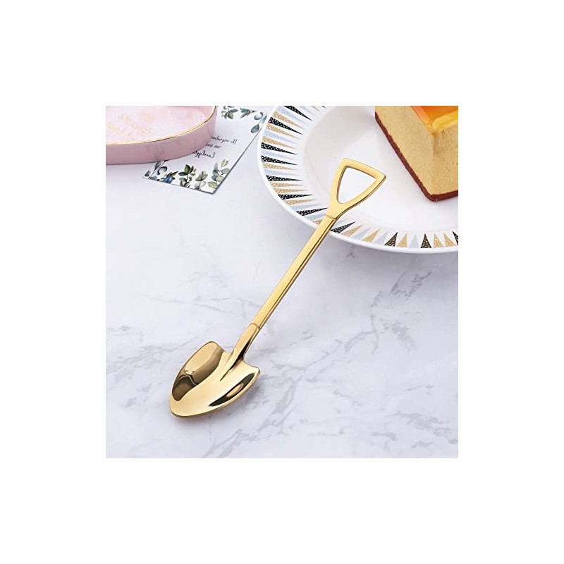 4 Pack Dessert Spoon 6 inch Shovel Shape Stainless Steel