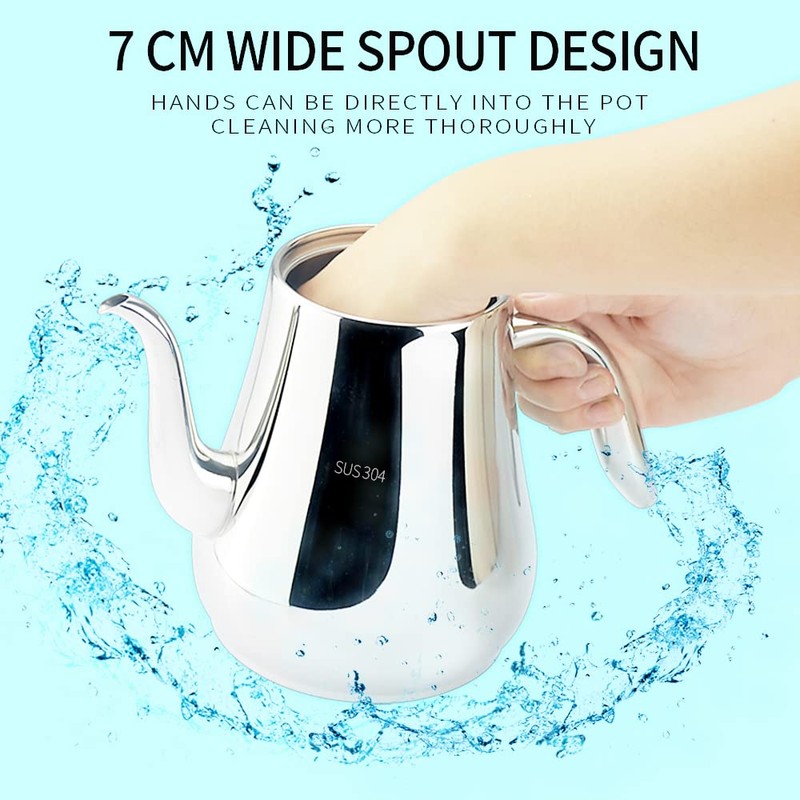 SANQIAHOME 1750 ml Teteras de Acero Inoxidable con Colador o