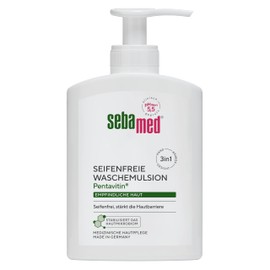 Sebamed Soap Free Wash Emulsion with Dispenser 200 ml, Soap Free Cleansing for Sensitive Skin, Strengthens the Skin Barrier, Suitable for Hands, Face and Body Cleansing