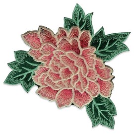Expo International Chante Iron On Embroidered Flower Patches/Appliques, Coral