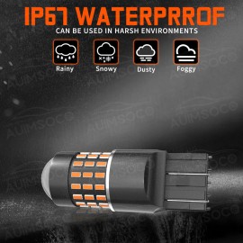 AUIMSOCO For Honda CR-V 2002-2011 7443 Amber LED Front Turn Signal Light Blinker