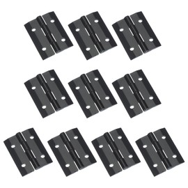 MECCANIXITY Small Acrylic Hinges Plastic Clear Hinge 45 x 35 mm Continuous Piano Folding Hinges with Hole for Aquarium Lid Crafts Display Stand Pack of 10 Black