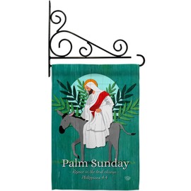 Ornament Collection Rejoice Palm Sunday Garden Flag Set Wall Holder Religious Faith Hope Grace Peace Dove Christian Religion Easter House Decoration Banner Small Yard Gift Double-Sided, Made in USA