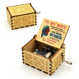 Music Box for Wife,You are My Sunshine Music Box Wife,You Are My Sunshine Theme Music Box to Wife,Wooden Hand Crank Wife Musical Box for Wife Birthday Gifts
