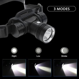 GRABOYY Diving Headlamp, Rechargeable Swimming Headlight Super Bright,IPX8 Waterproof headlamp 3 Modes,Underwater 100m Swimming Head Lamp for Divers Under Water Sports (A)