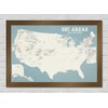 US Ski Resorts 24x36 Poster (Beige & Opal Blue |