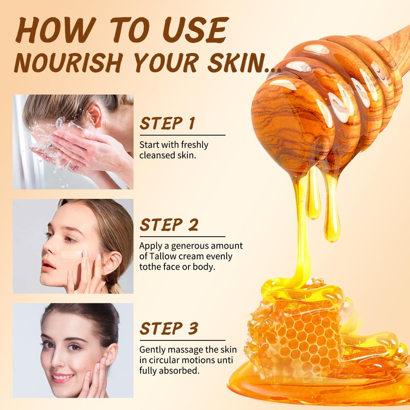 Beef Tallow for Face,Tallow and Honey Balm,Tallow Face Moisturizer Organic