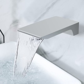 HAMOLER Wall Mount Waterfall Tub Spout High Flow Waterfall Bathtub Spout Roman Bathtub Filler Faucet Spout for Bathroom Vessel Faucet Spout, Chrome