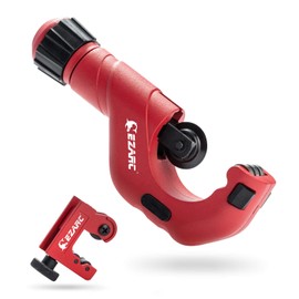 EZARC 2tlg Copper Pipe Cutter, Tube Cutter, (Ø) 5-50mm, Mini Pipe Cutter (Ø) 3-22mm, Pipe Cutter Set, Stailess Steel Pipe Cutter, Heavy Duty, for Copper, PVC, Plastic, Stainless Steel Pipe and Tube