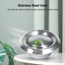 HERCHR Stainless Steel Plate Valve, Round Vent Grill, Stainless Steel Diameter 100 mm, Round Supply and Exhaust Air Plate Valve, Anemostat, Exhaust Grille for Bathroom, Office, Kitchen, Ventilation