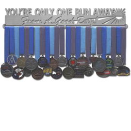 Allied Medal Hangers - You're Only One Run Away from A Good Day (24" Wide with 1 Hang bar) - Medal Hanger Holder Display Rack - Multiple Variations Offered!