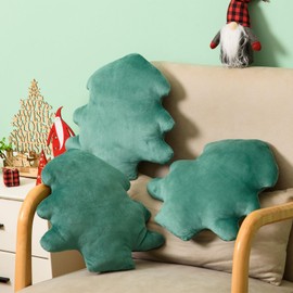 CESTAME 3 Pcs Christmas Tree Throw Pillow Christmas Throw Pillows Soft Christmas Tree Shaped Cushion Stuffed Cute Tree Throw Pillow Decorative Pillow for Home Bedroom Home Couch Decor(Christmas Green)